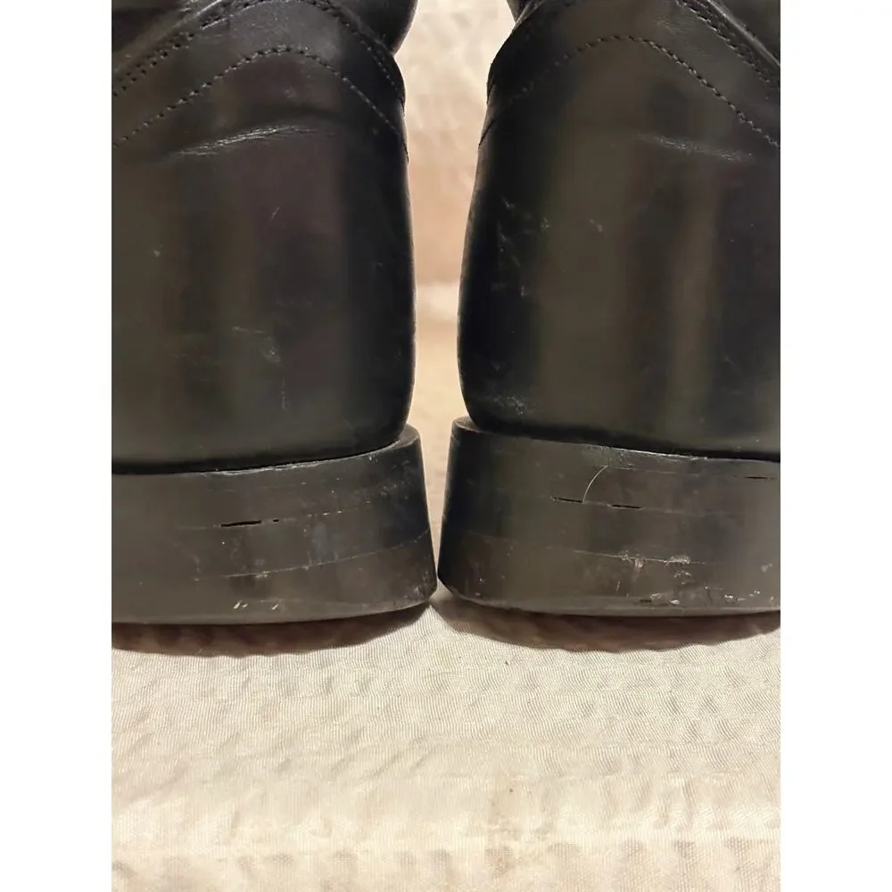 Justin 3133 Black Leather Ropers Men’s 8EE Vibram Sole Western Boots Mexico